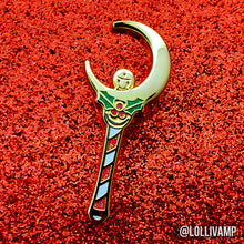 Load image into Gallery viewer, Holiday Moon Stick (Enamel Pin)